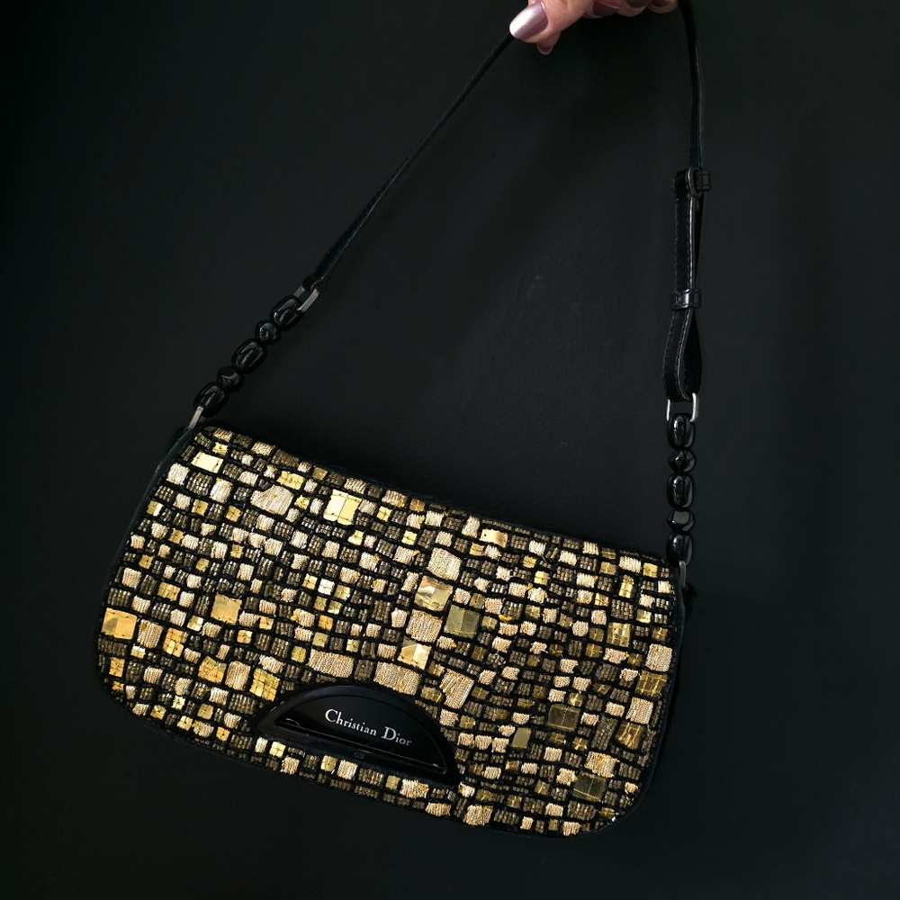 **SOLD**Dior Malice Limited Edition Gold Beaded Black Pony Hair Vintage